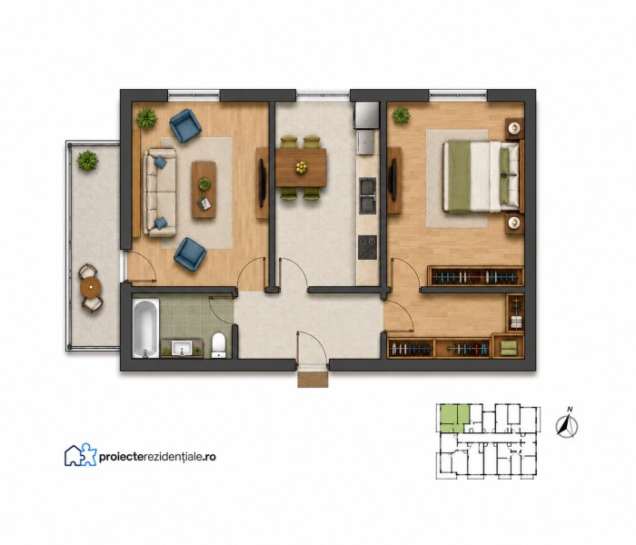 Apartament 3 camere de vanzare decomandat, 76 mp, Bucuresti Nord, Pipera