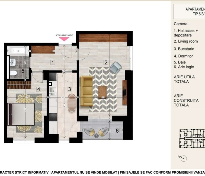 Apartament 2 camere de vanzare decomandat, 58 mp, Bucuresti Central, Tineretului