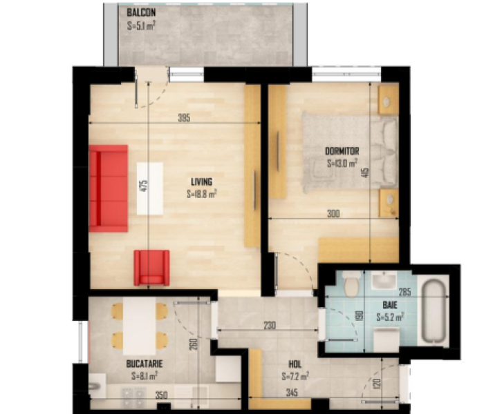 Apartament 2 camere de vanzare decomandat, 57 mp, Ilfov Vest, Bragadiru