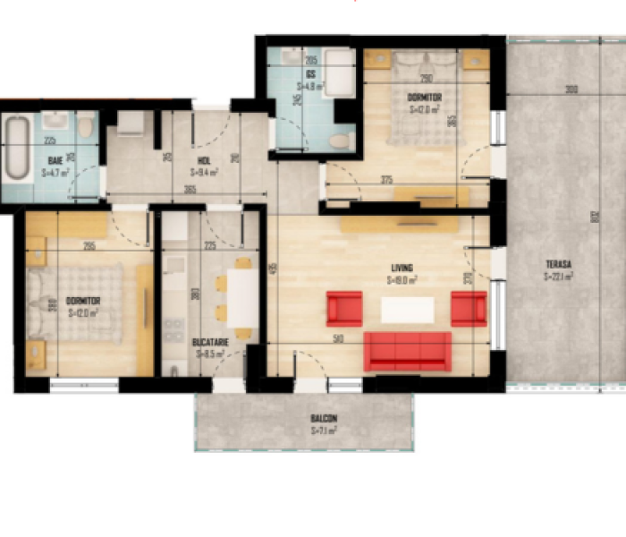 Apartament 3 camere de vanzare decomandat, 75 mp, Ilfov Vest, Bragadiru