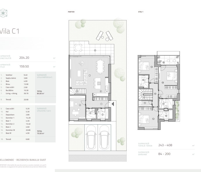 Vila 4 camere de vanzare open space , 160 mp, Ilfov Nord